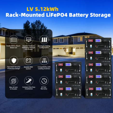 First Grade A Lifepo4 Battery Rack Mounted 51.2v 100ah 48V 100Ah 5kWh ESS Solar Home Energy Storage System