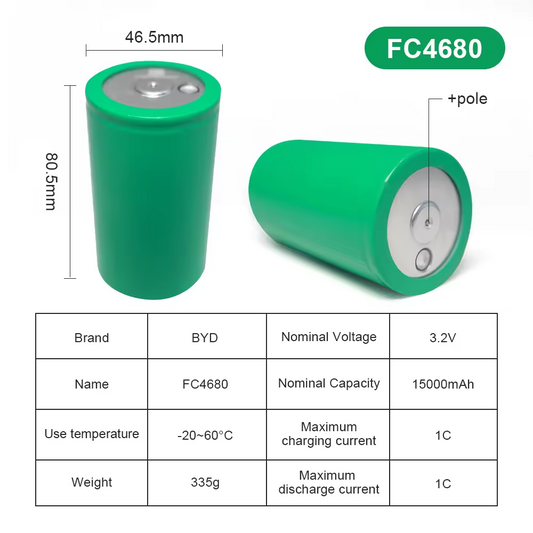 Wholesale Solar System energy storage 4680 cell FC4680 3.2V 15Ah rechargeable lithium ion Cylindrical LiFePO4 Battery