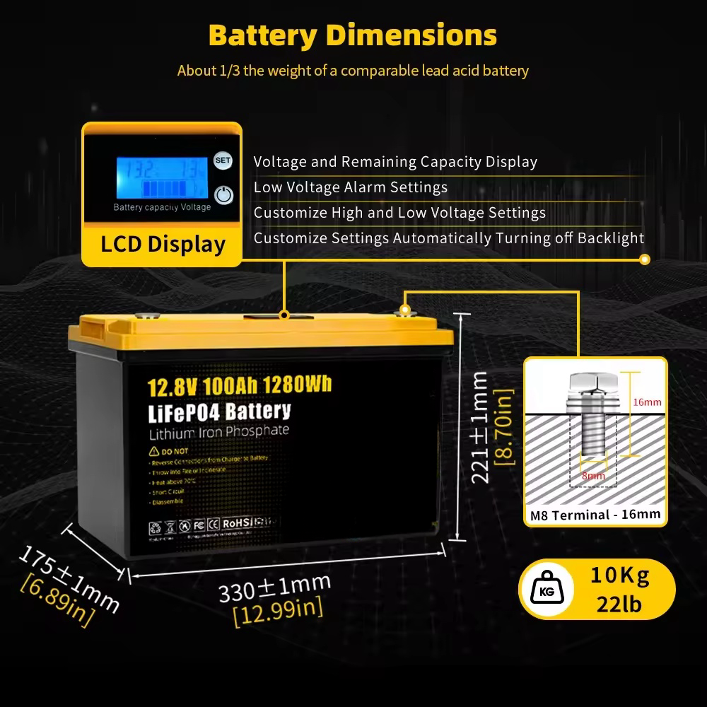 Wholesale Deep Cycle LCD 200Ah 12V Lithium ion Lifepo4 Batteries Pack for Solar Home Energy Storage