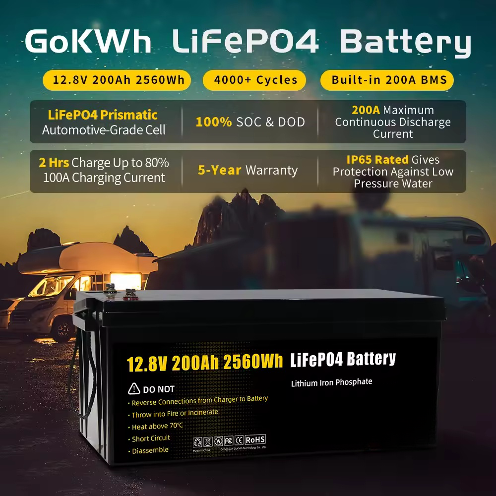 Wholesale Lifepo4 Battery 12V 50Ah 100Ah 200Ah connect to 12V 300Ah 400Ah 24V 200Ah for Power Backup RV Caravan Marine Trolling