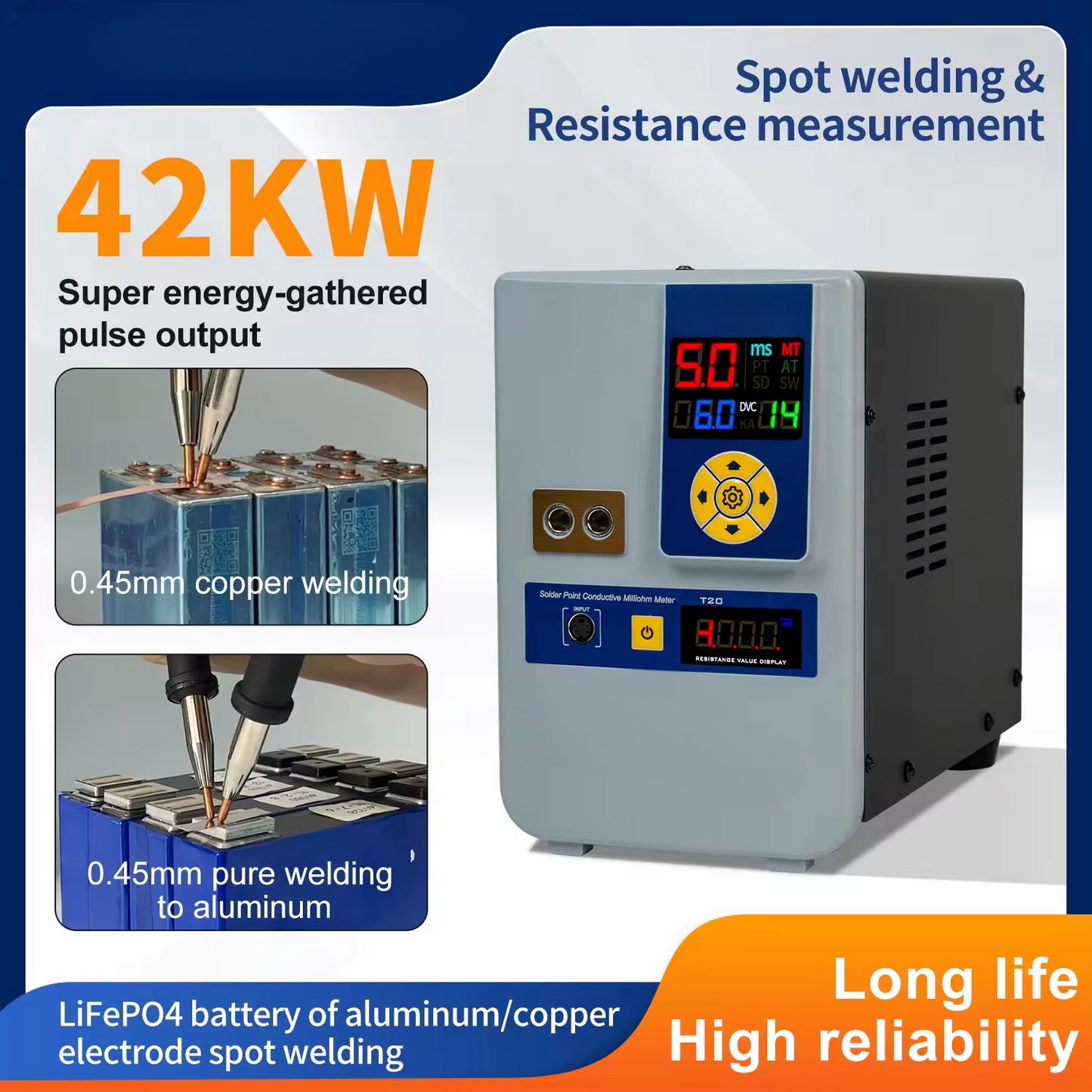 Wholesale 42KW 7000A High Power Portable Capacitor Storage Battery Spot Welding Machine for 18650 Lithium LFP Battery
