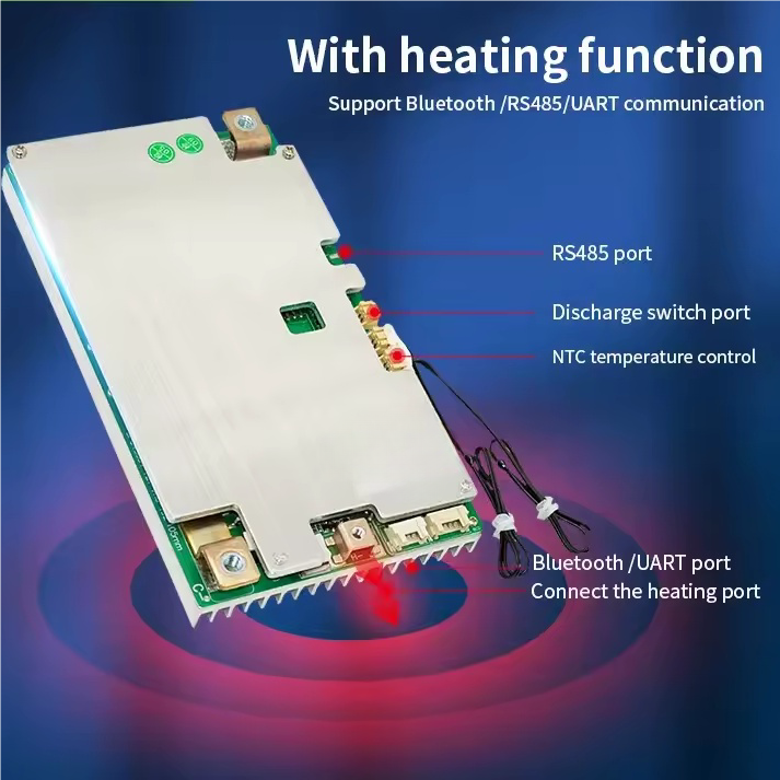 Wholesale BMS 3s 4s LiFePO4 12v 100A 120A 150A 200A Smart BMS with BT UART Temperature Sensor Heating Function