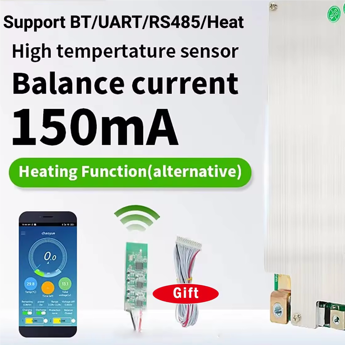 Wholesale BMS 3s 4s LiFePO4 12v 100A 120A 150A 200A Smart BMS with BT UART Temperature Sensor Heating Function