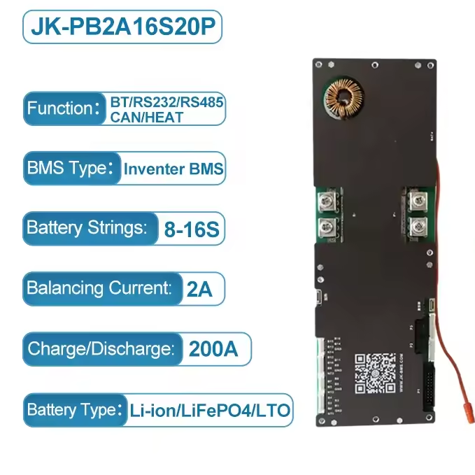 Wholesale 1A/2A Balance bms PB2A16S20P 16S Energy Storage Inverter Lithium Batteries Smart Bms Lifepo4 16s 48v For Inverter