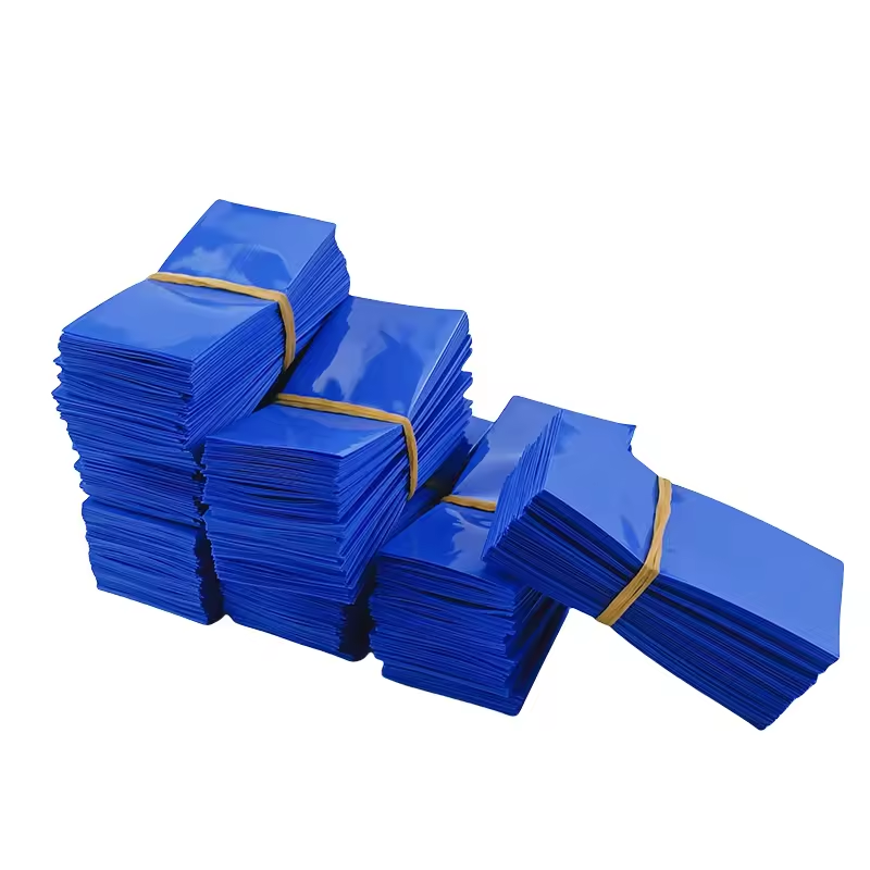 factory outlet 30mm~400mm blue color PVC heat shrink tube for 18650 21700 32650 battery PVC heat shrink wrap sleeve 65mm 100mm