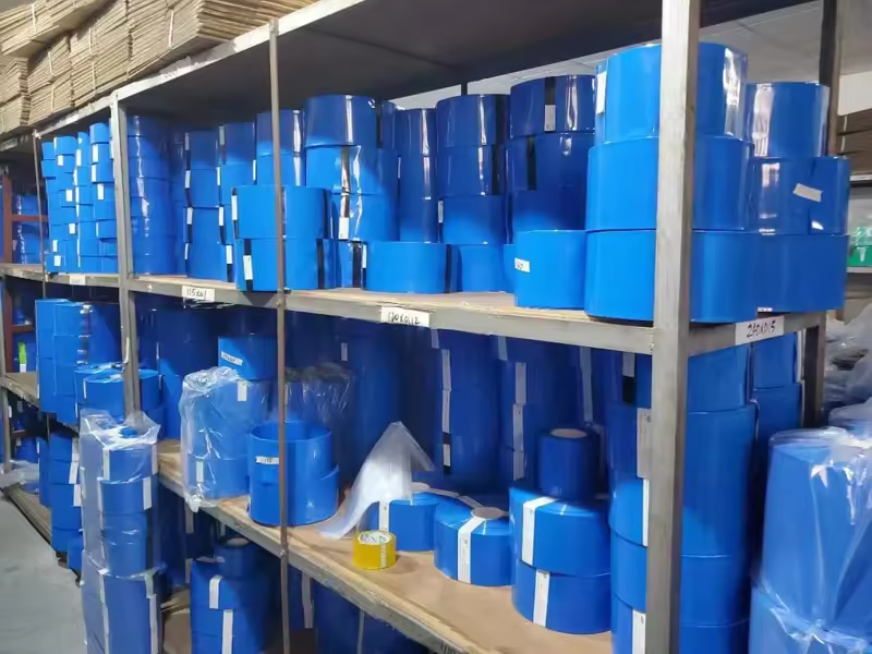 factory outlet 30mm~400mm blue color PVC heat shrink tube for 18650 21700 32650 battery PVC heat shrink wrap sleeve 65mm 100mm