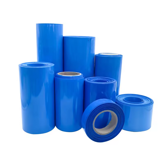 factory outlet 30mm~400mm blue color PVC heat shrink tube for 18650 21700 32650 battery PVC heat shrink wrap sleeve 65mm 100mm