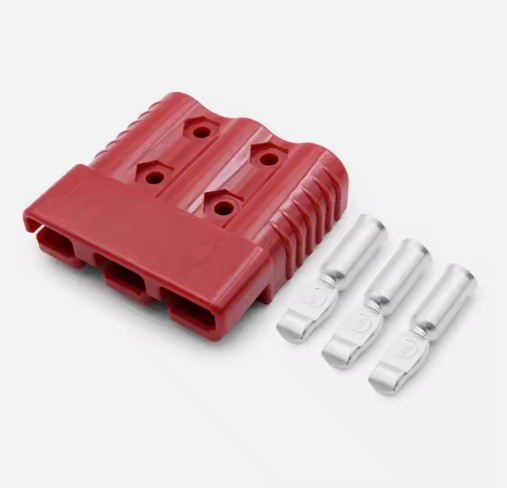 CE RoHS Certificate 3 Pin 600V 50A Electric Vehicles Red Battery Connector