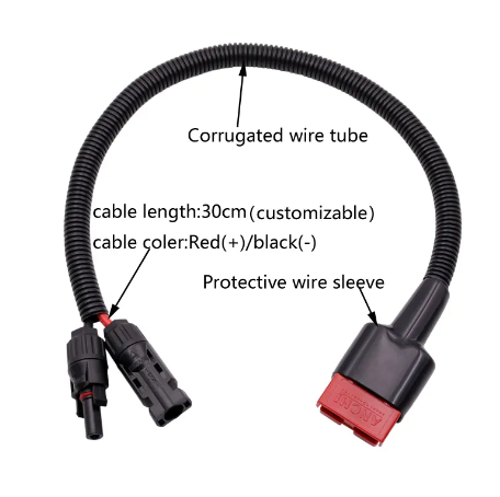 10AWG Solar Panel Connector Cable, Compatible with Solar Connecter Wire connector 50A 600V battery connector