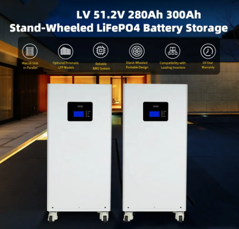 Battery Solar Lithium 51.2V Lithium Solar Battery 280Ah 300Ah for Home Energy Storage