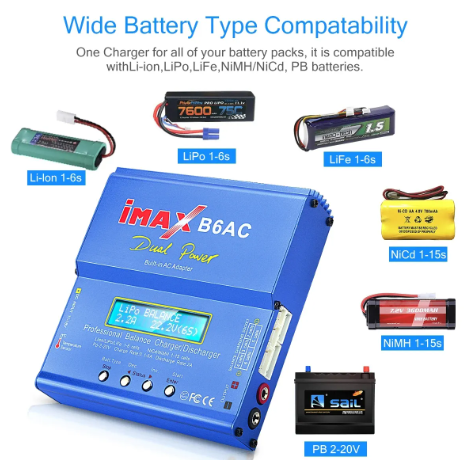 IMAX B6 AC 80W B6AC Charger Dual Power Professional Balance Discharger For Li-ion Nimh Nicd 2-6S RC Lipo Battery