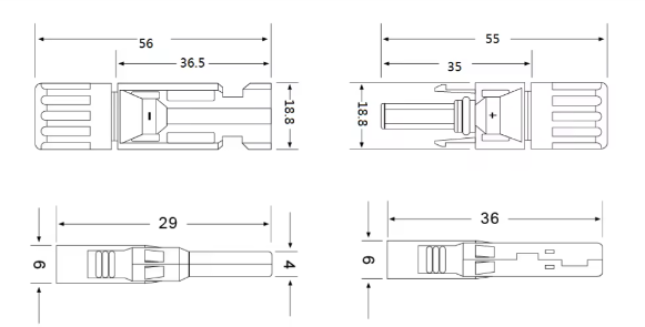 High Quality Waterproof Photovoltaic Connector Solar Panel Cable Ip68 PV Connector Male And Female Plug