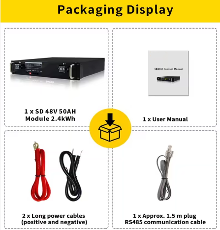 Deep Cycle Lifepo4 50Ah 100Ah 200Ah 48V Server Rack Battery for Energy Storage System