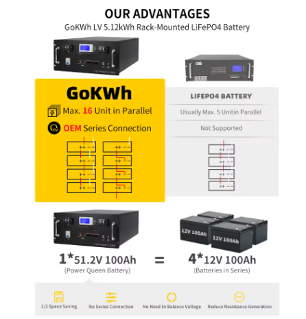 Free Shipping 100Ah 200Ah 48V 51.2V Energy Storage Lifepo4 Battery for Home Use