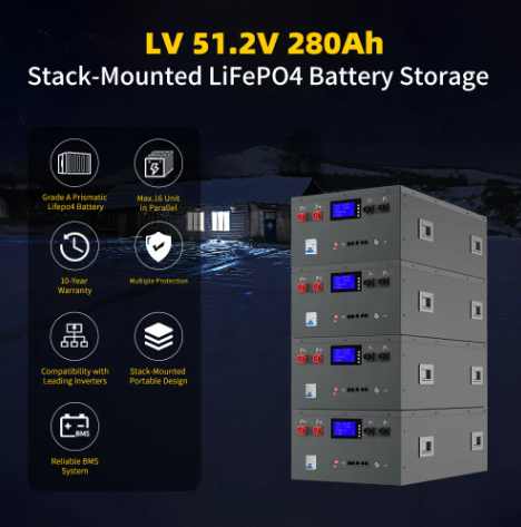 New Arrivals 48V 51.2V Rack Lifepo4 Battery 280Ah 300Ah for Solar Home Energy Storage System