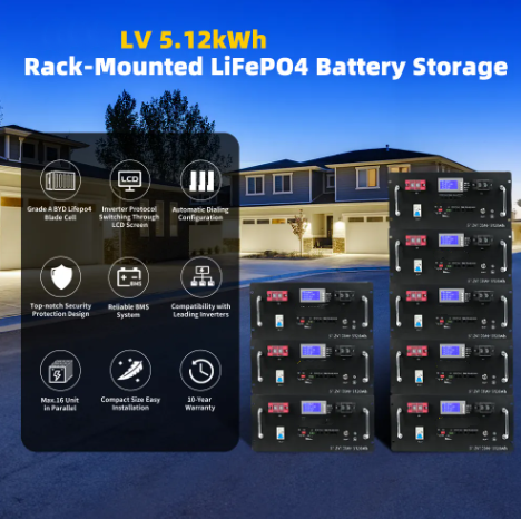 OEM ODM Customize Lifepo4 Battery Rack Mounted 51.2v 100ah 48V 100Ah 5kWh Solar ESS ON Off Grid Home Energy Storage System