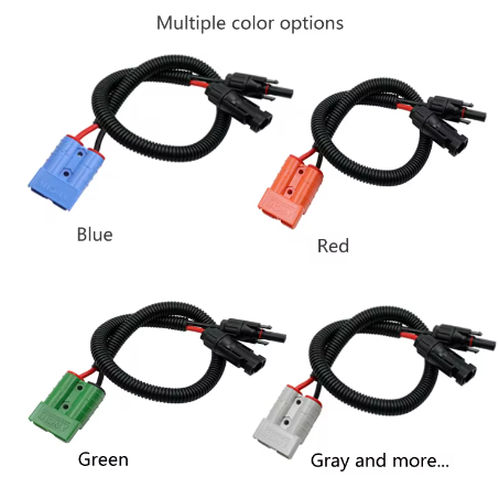 10AWG Solar Panel Connector Cable, Compatible with Solar Connecter Wire connector 50A 600V battery connector