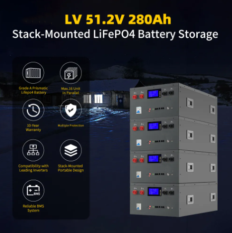 Lithium Solar Lifepo4 Battery 48V 280Ah 300Ah Mount Server Rack Batteries for Household Energy Storage